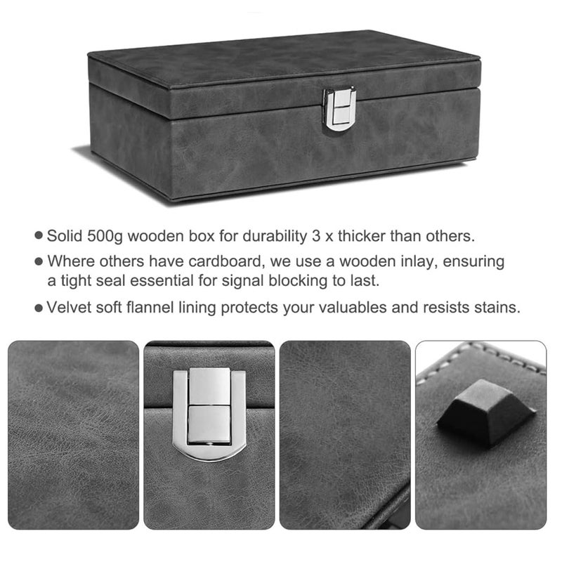 New Crazy Horse High-Grade Rfid Car Remote Control Shielding Key Case Mobile Phone Signal Shielding Box Anti-Location Tracking Box - Image 4